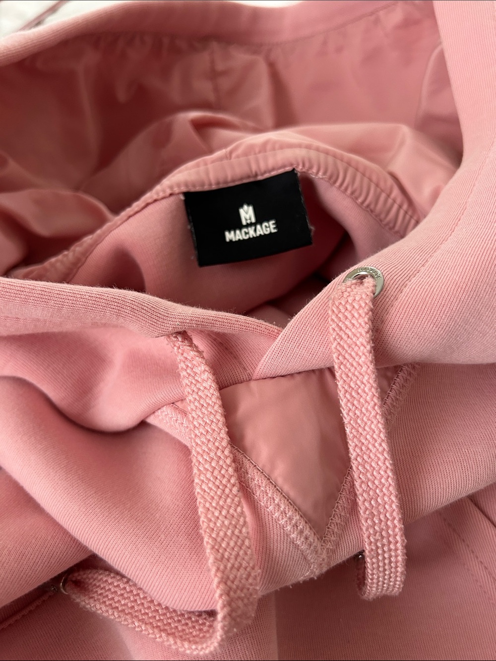 Mackage Kids Pink Hoodie with Red Logo Letters - Picture 3 of 5